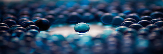 PANORAMA56 - BLUE PEARL-PANORAMA-LEINWANDBILDER-XXL-KAUFEN-TROPFEN-ABSTRAKT-MODERN-BLAU