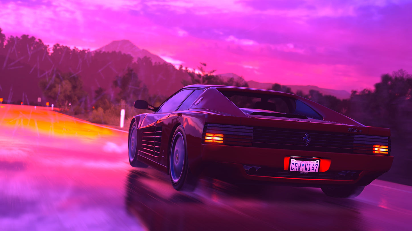 X529 XXL LEINWANDBILDER FERRARI TESTAROSSA SPORTWAGEN AUTOS NEON ROSA - MEGA XXXL 160X90 CM Leinwandbilder inkl. Holzrahmen