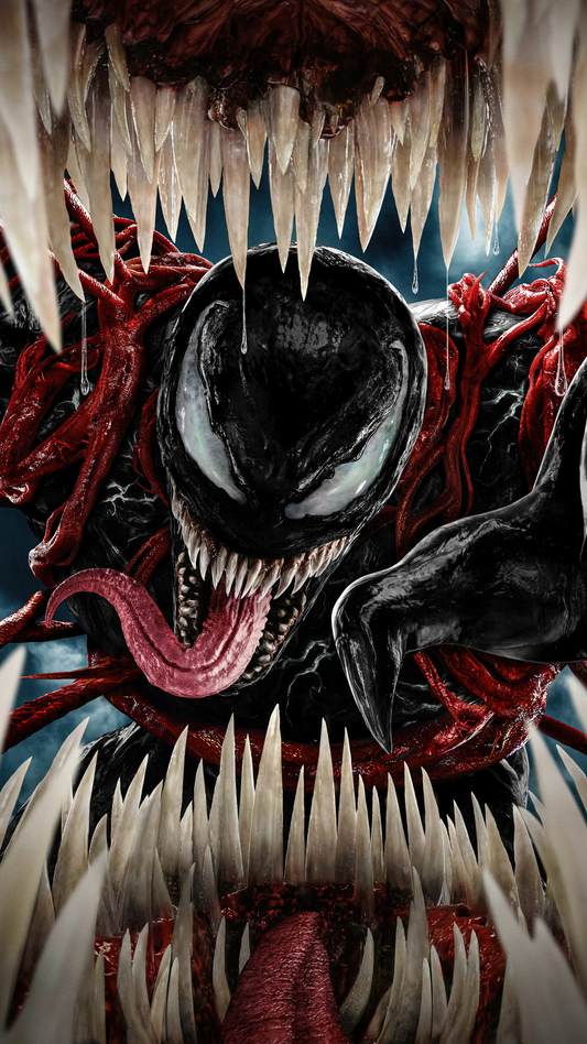 X538 XXL Leinwandbilder  Venom Spider Man Mund Maul zähne Bösewicht Superhelden Comics MEGA XXXL 160X90 CM Leinwandbilder inkl. Holzrahmen