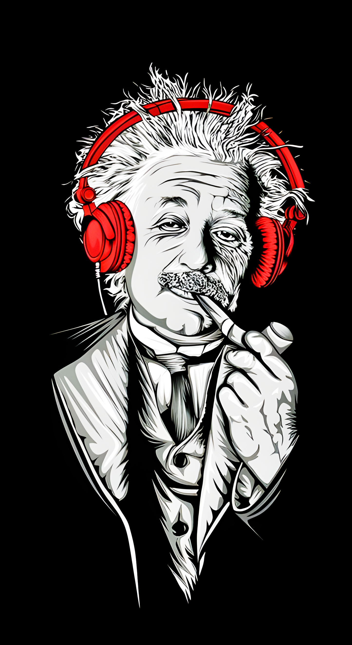 X676 - XXXL LEINWANDBILDER INKLUSIVE HOLZRAHMEN - 160X90 CM - Albert Einstein Headphones Music Lover Vibes Creative Art Iconic Figures Wissenschaft Musik Expression Inspiration Pop Kultur