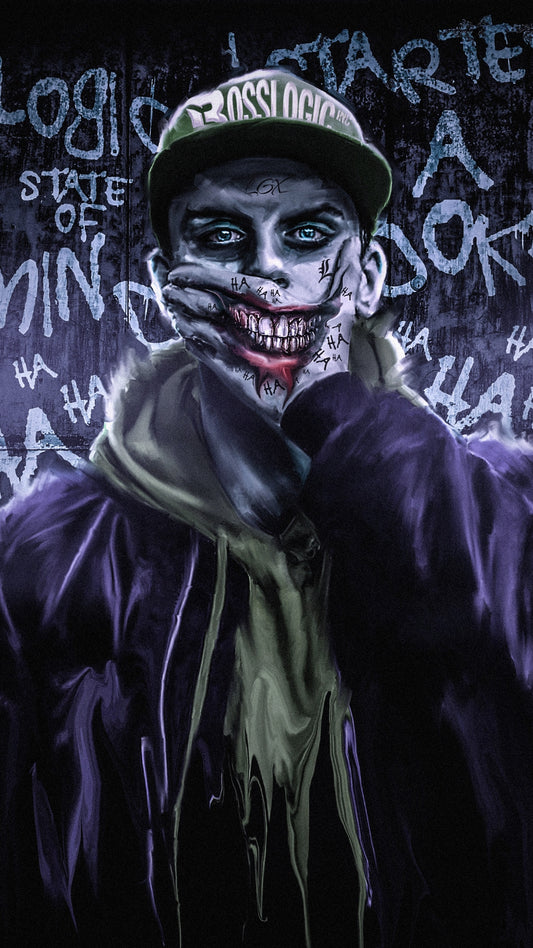 X699 - XXXL LEINWANDBILDER INKLUSIVE HOLZRAHMEN - Joker Wallpaper Cosplay Aesthetic Design