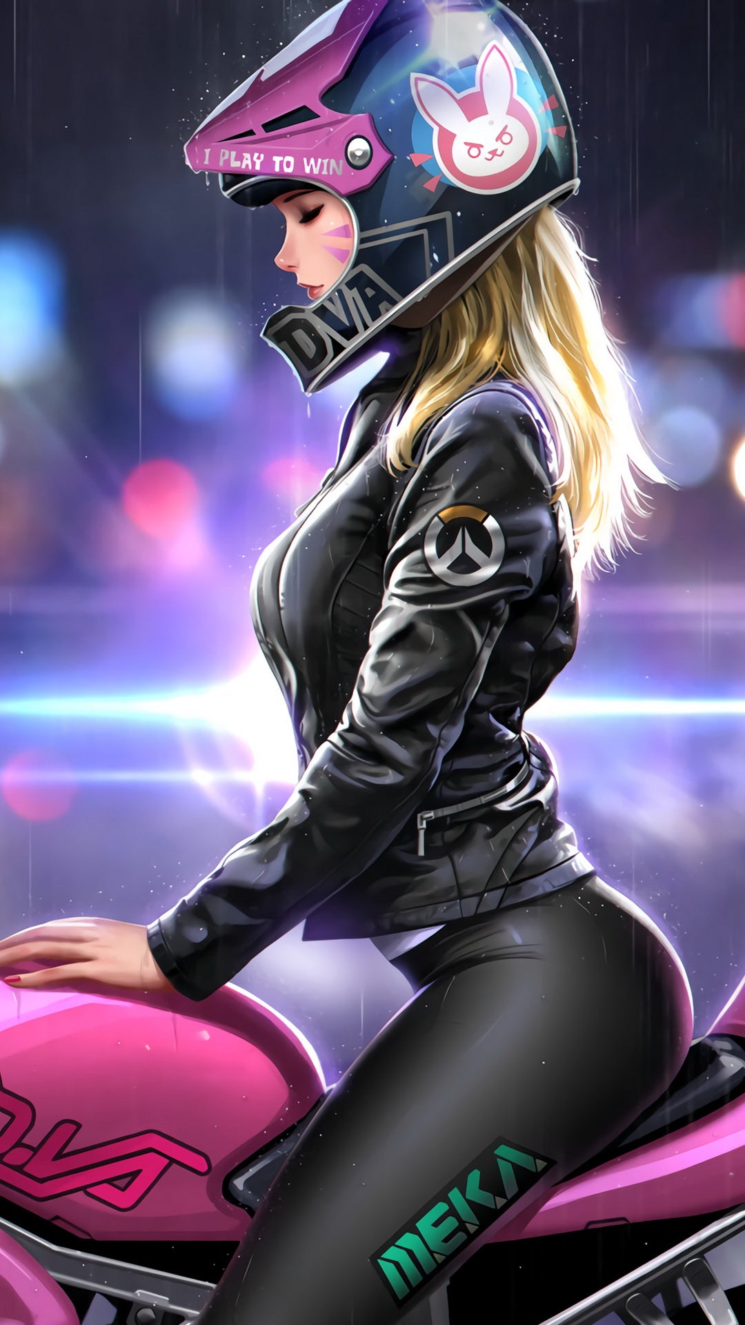 X712 - XXXL LEINWANDBILDER INKLUSIVE HOLZRAHMEN - Frau Motorrad Pink Helm BikerGirl Abenteuer BikerLifestyle