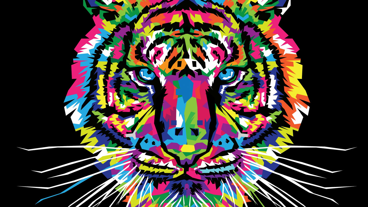 X830 - XXXL LEINWANDBILDER INKLUSIVE HOLZRAHMEN - Predator Katze Comp Art Alle Farben Raubtier