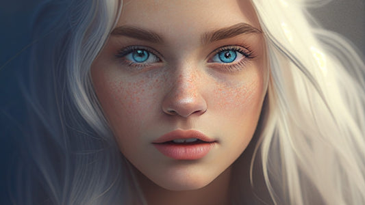 X831 - XXXL LEINWANDBILDER INKLUSIVE HOLZRAHMEN - Cutie Blond Mädchen Look Engel Helle Haare Blaue Augen