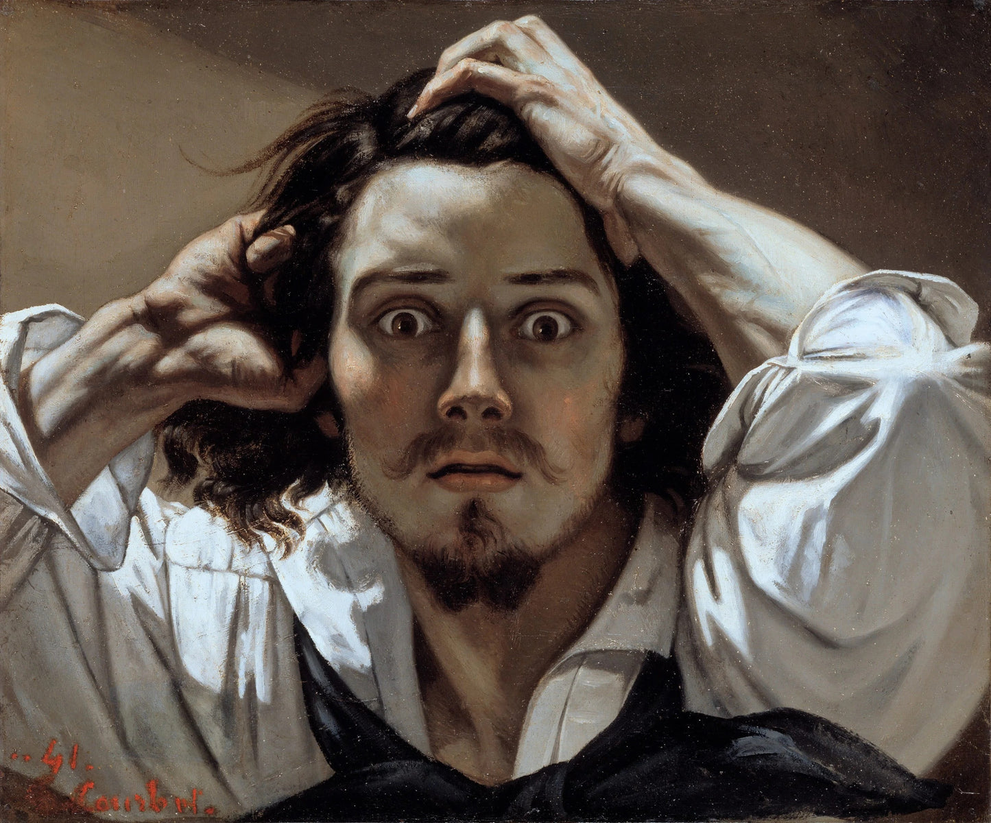 XXL Leinwandbild Selbstbildnis - Der Verzweifelte - Gustave Courbet