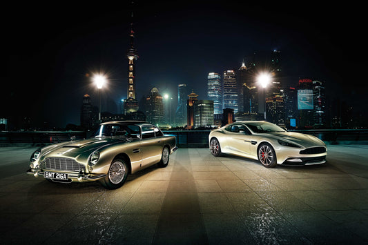 XXL Leinwandbilder Aston Martin Alt & Neu British Racing Green