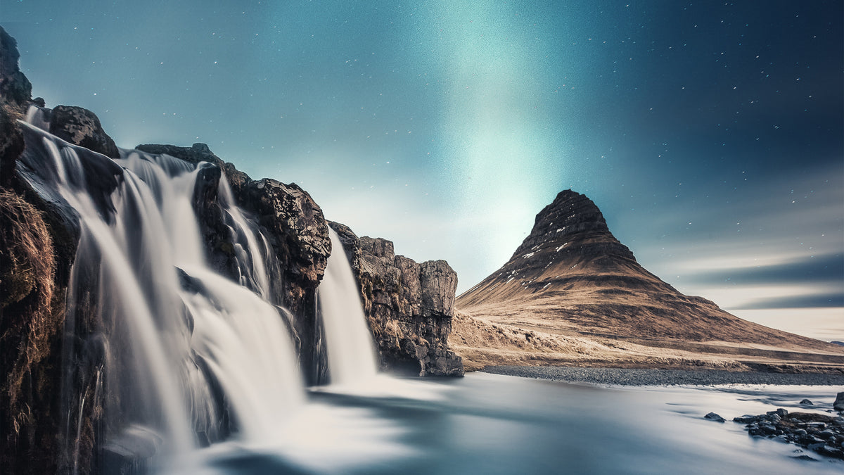 XXL Leinwandbilder Aurora Wasserfall