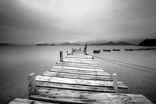 XXL Leinwandbilder Ausblick über den Pier Schwarz Weiss