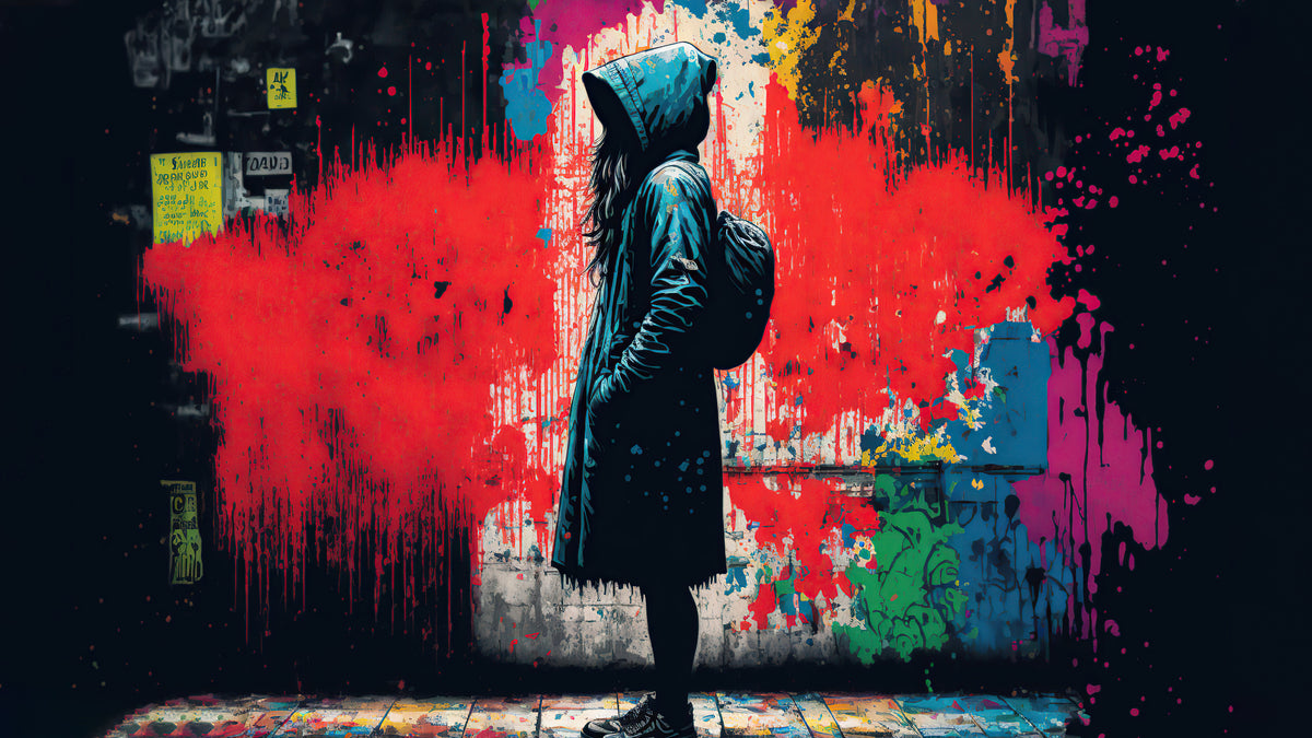 XXL Leinwandbilder Banksy Raingirl
