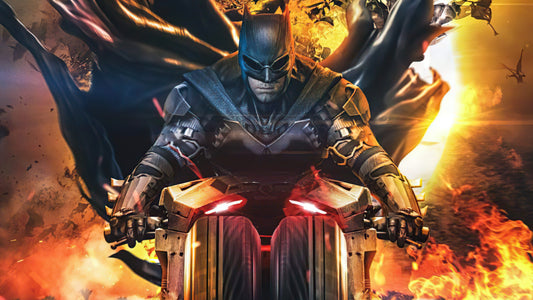 XXL Leinwandbilder Ben Affleck In Flash Batman Motorbike