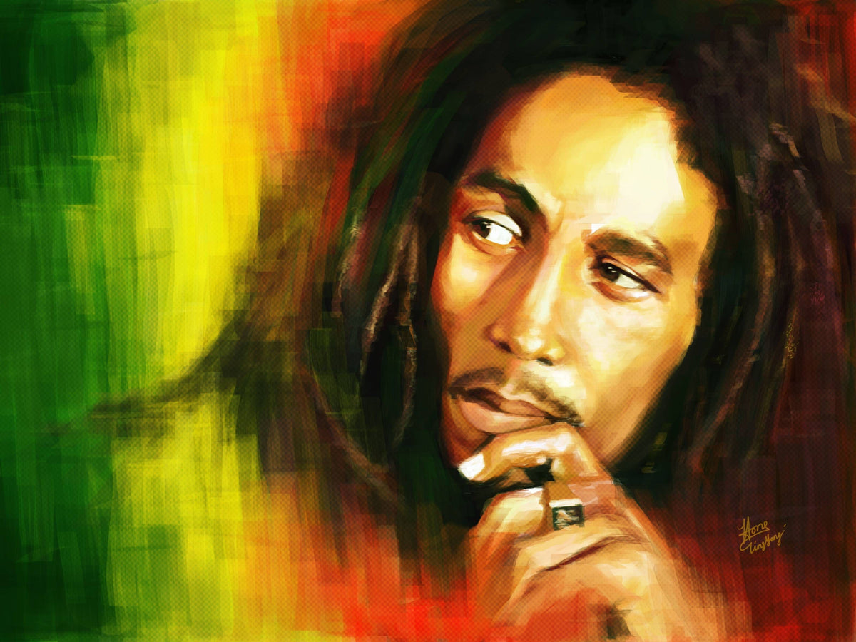 XXL Leinwandbilder Bob Marley Painting Jamaika Flagge