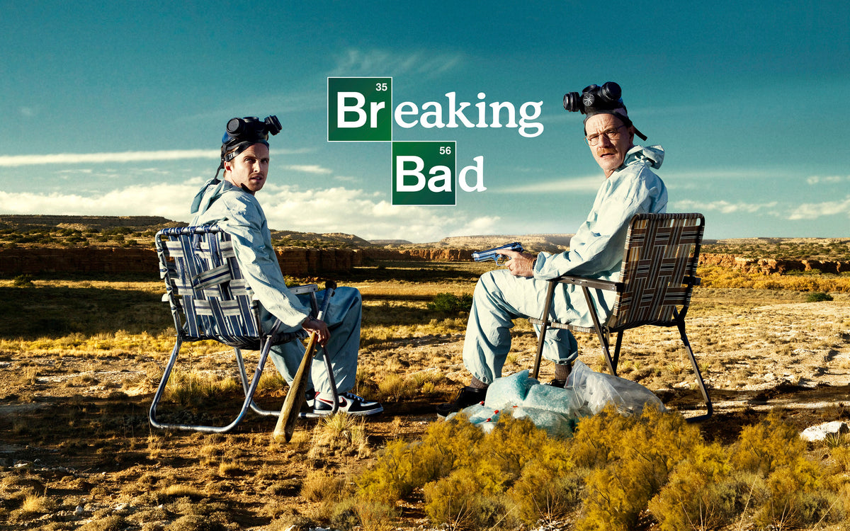 XXL Leinwandbilder Breaking Bad Walter White Jesse Pinkman mit Logo Schriftzug