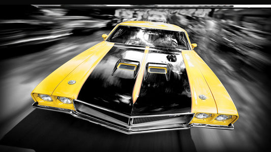 XXL Leinwandbilder Buick GSX Gelb Schwarz Muscle Car 1970