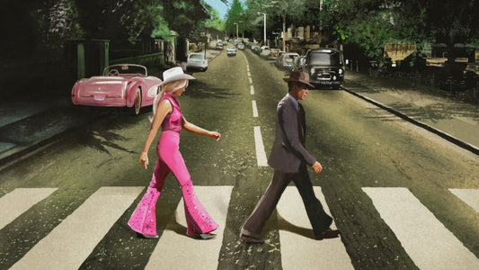 XXL Leinwandbilder Cillian Murphy Margot Robbie Oppenheimer Barbie Barbenheimer Beatles Cover Art Zebrastreifen