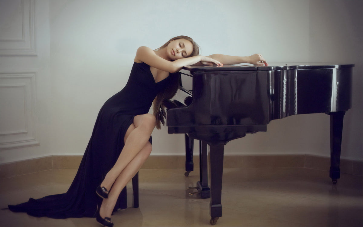 XXL Leinwandbilder Frau Schlafen Piano Klavier Musik