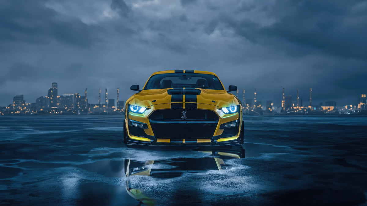 XXL Leinwandbilder Gelber Ford Mustang