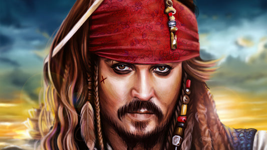 XXL Leinwandbilder Jack Sparrow Fluch der Karibik Gemälde Johnny Depp Piraten