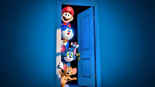 XXL Leinwandbilder Mario Doraemon Tom And Jerry Blue
