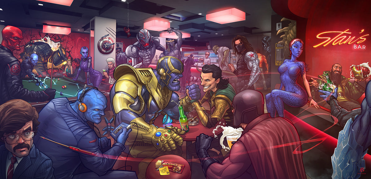 XXL Leinwandbilder Marvel Villains Thanos Loki Trevor Slattery Mystique Logan Bolivar Trask