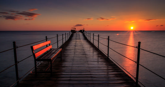 XXL Leinwandbilder Pier Steg Sonnenuntergang