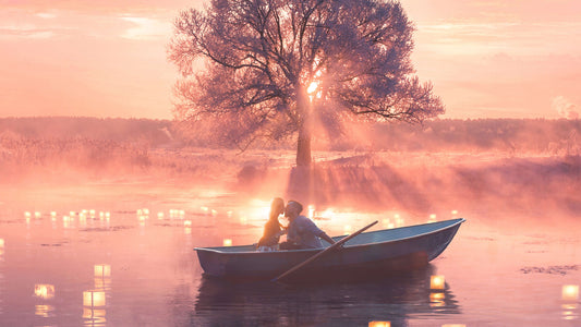 XXL Leinwandbilder Romantik Liebe Boot Paar