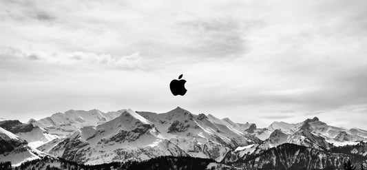 XXL Leinwandbilder Snow Mountains Apple Logo Schwarz Weiß