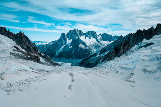 XXL Leinwandbilder Spuren im Schnee Winter Eis Berge