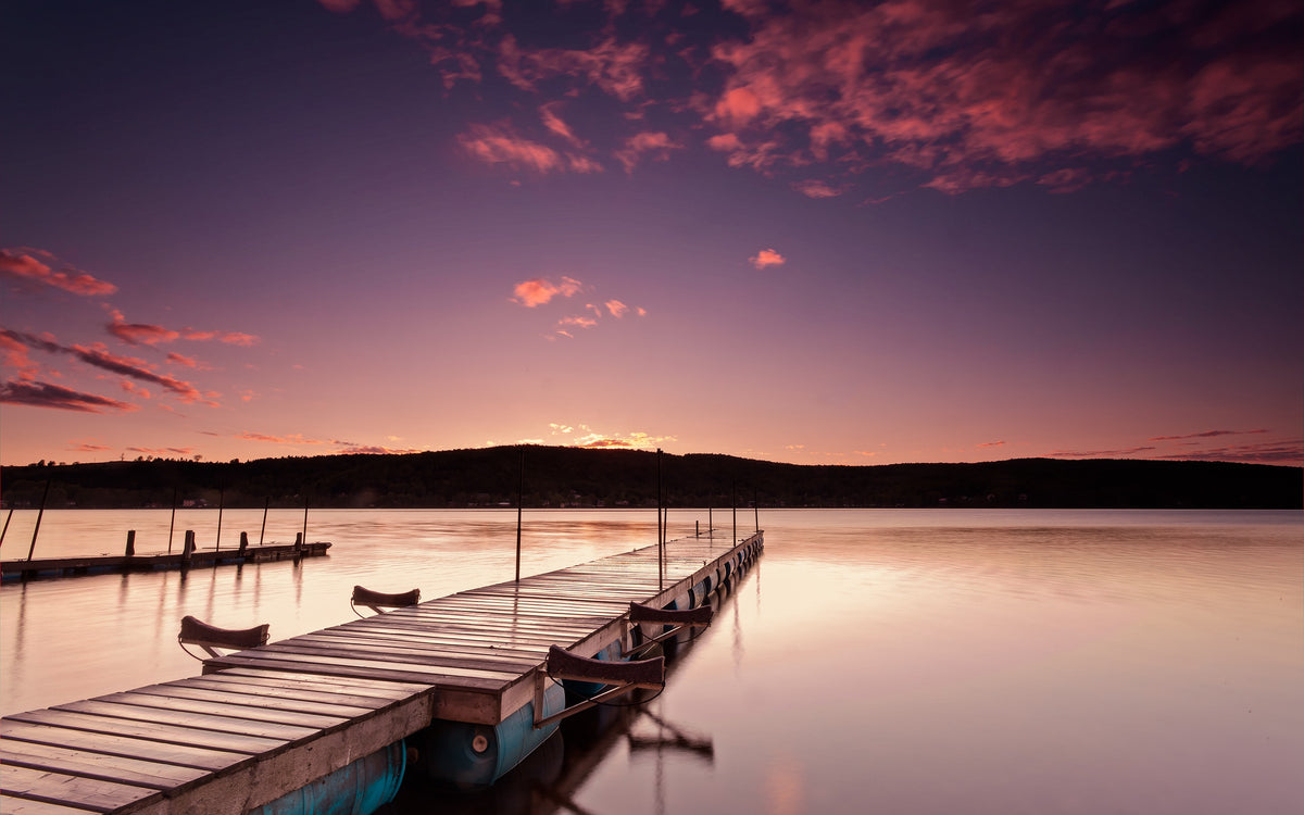XXL Leinwandbilder Sunrise Pink Morgen Steg