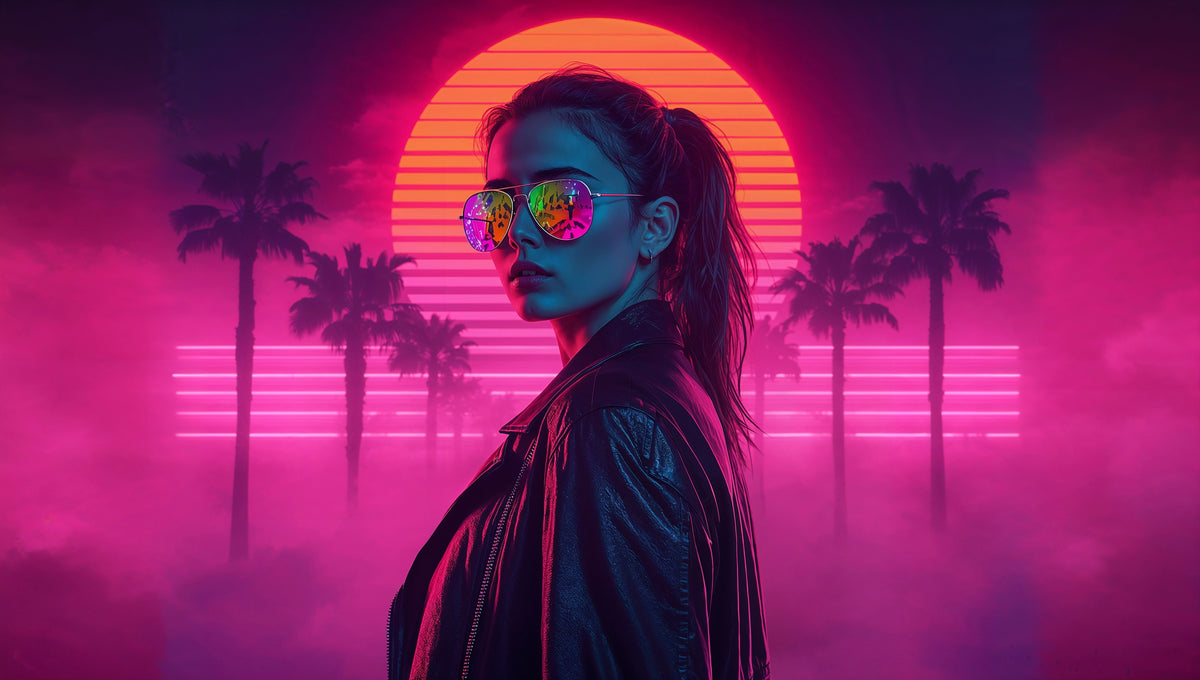 XXL Leinwandbilder Synthwave Girl