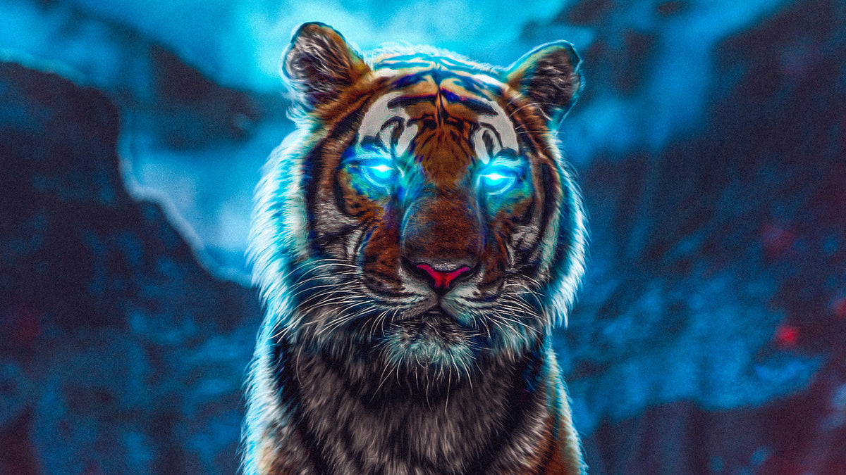 XXL Leinwandbilder Tiger Glowing Eyes