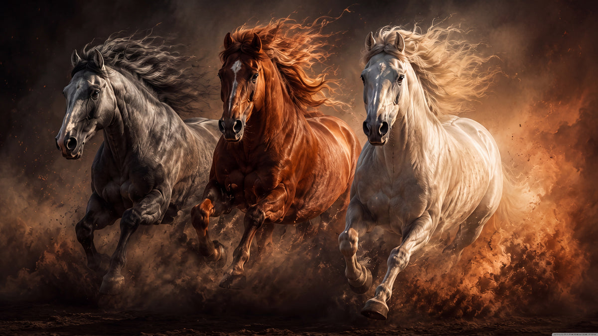 XXL Leinwandbilder Wild Horses Stampede Pferde 3