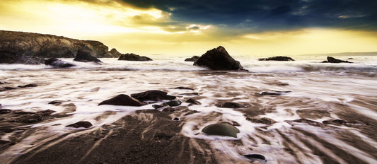 panorama6 - XXXL LEINWANDBILDER INKLUSIVE HOLZRAHMEN - Strand Felsen Wasser Natur Küste Urlaub Meer Landschaft Sommer Reisen