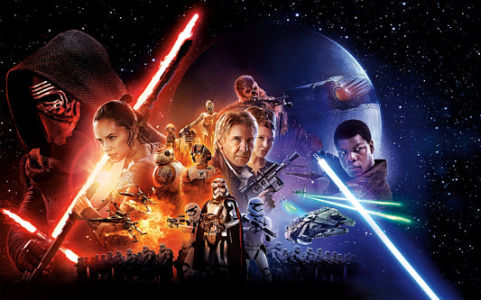 x573  XXL Leinwandbilder Star Wars The Last Jedi Filmposter Lichtschwerter Luke Skywalker Weltall - MEGA XXXL 160X90 CM Leinwandbilder inkl. Holzrahmen