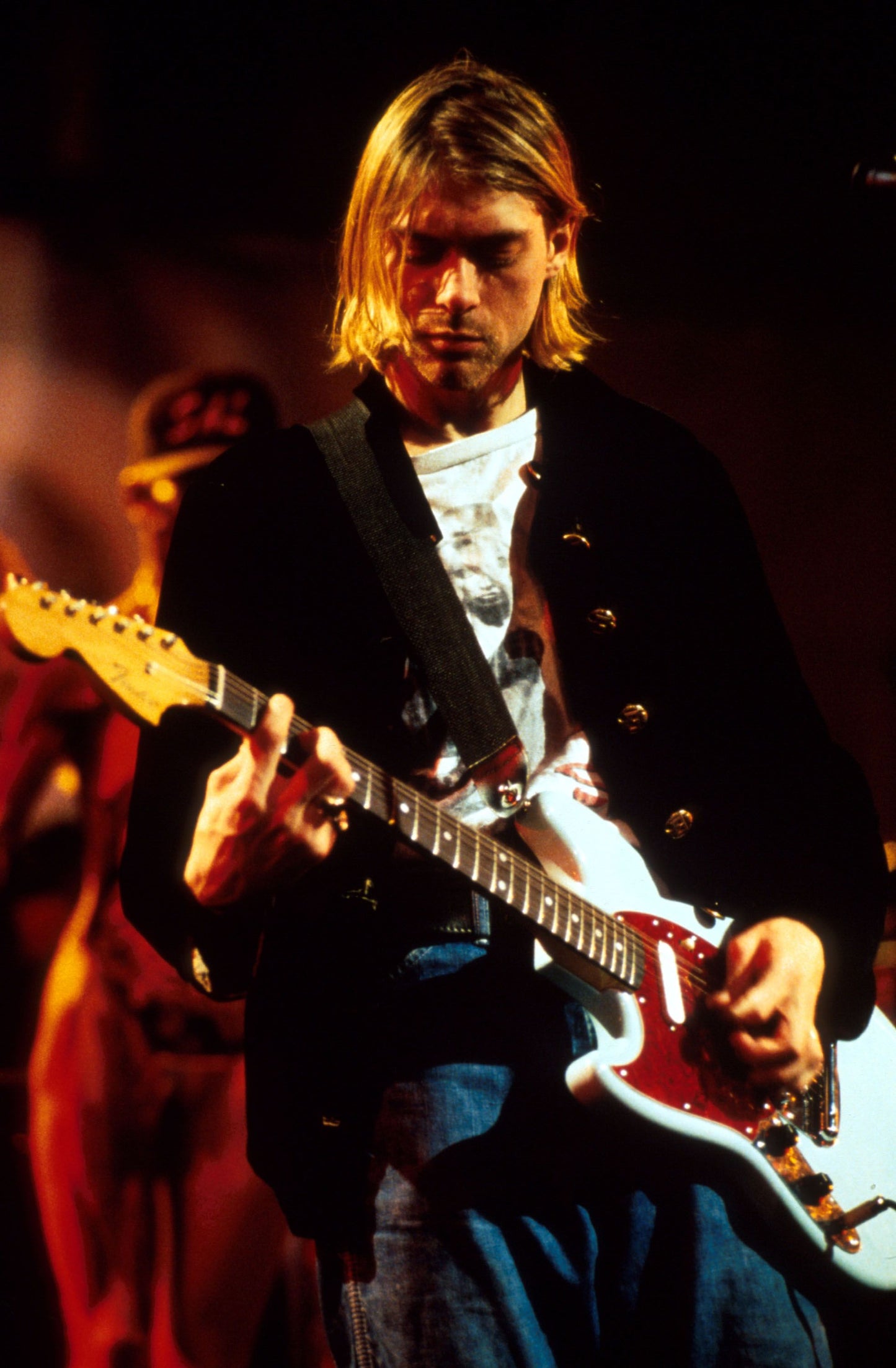 x619  XXL Leinwandbilder Kurt Cobaine Nirvana Live Unplugged Auftritt Accoustic Musik Rock Metal Gitarre Sänger Stars MEGA XXXL 160X90 CM Leinwandbilder inkl. Holzrahmen