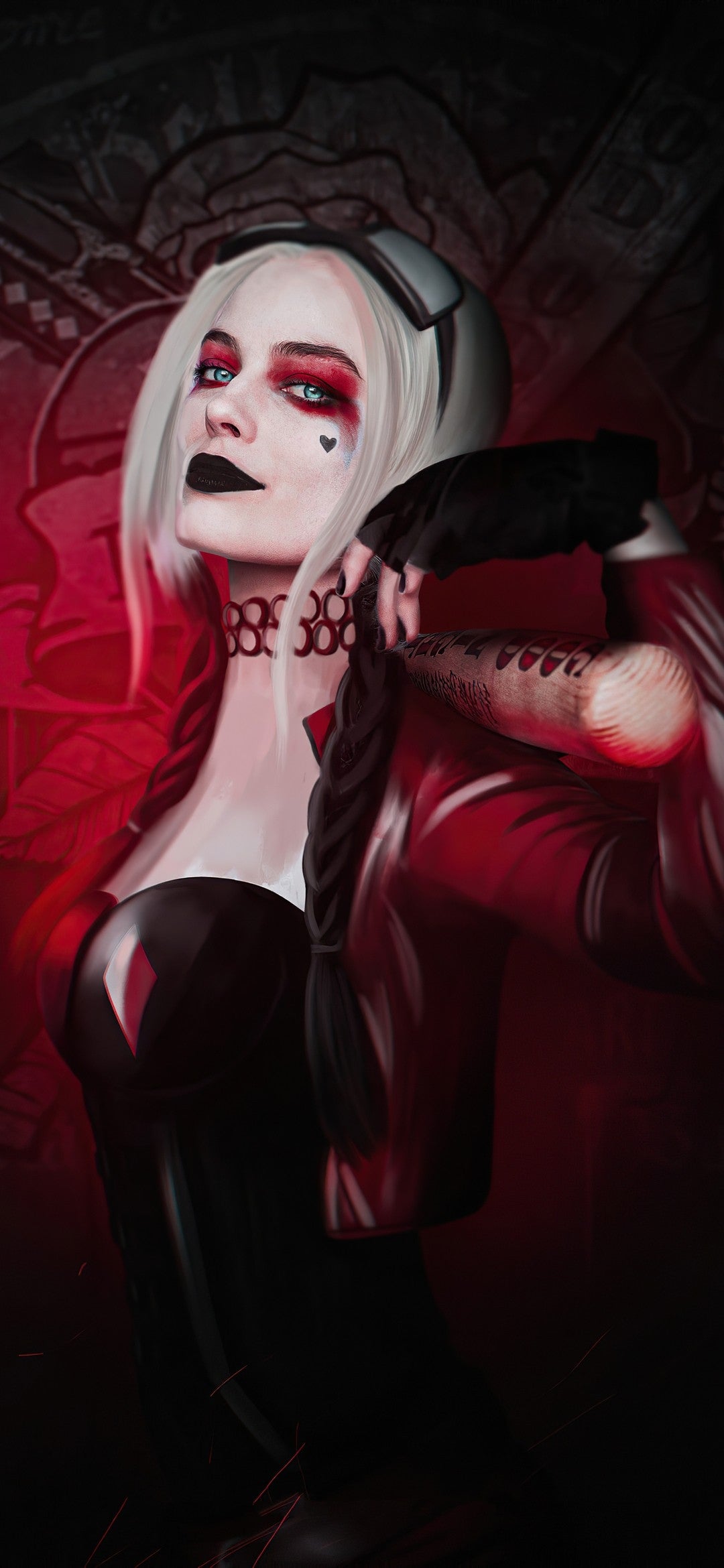 x633 - XXXL LEINWANDBILDER INKLUSIVE HOLZRAHMEN - 160X90 CM - harley quinn kunst comicart fanart dccomics superhelden illustration zeichnen popkultur