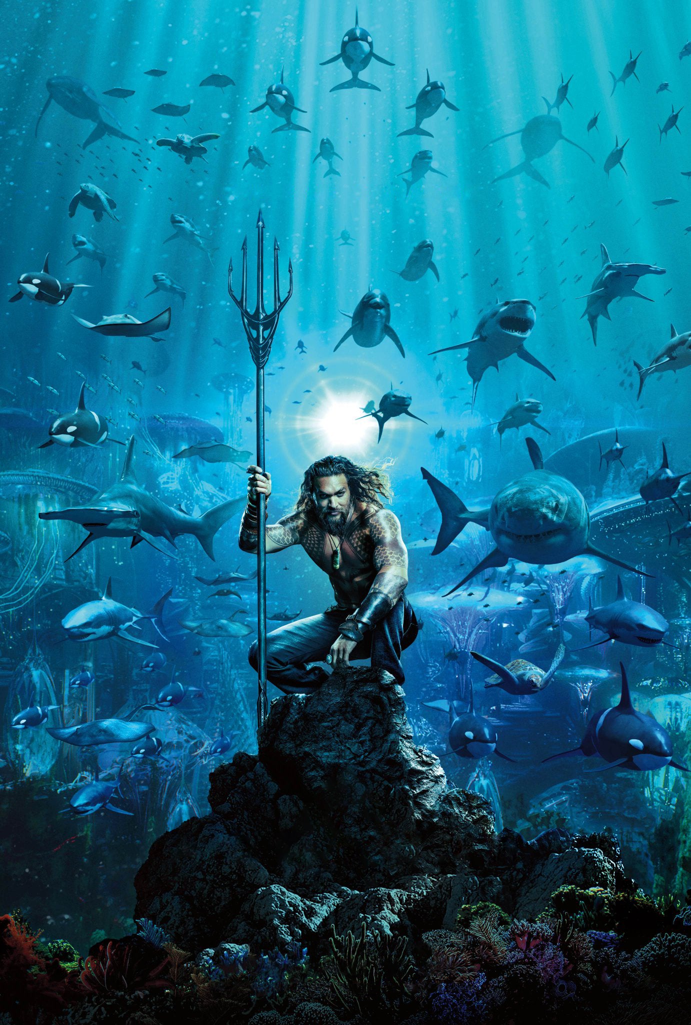 x648 XXL LEINWANDBILDER Aquaman Jason Momoa DC Comics Meereskönig Unterwasserwelt Atlantis Superheld Actionfilm Trident Ozeane Filmheld