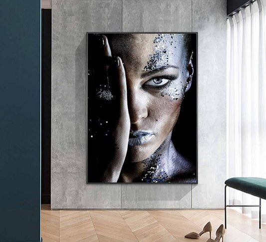 MEGA XXXL 160X90 CM Leinwandbilder inkl. Holzrahmen X523 Hand vor Gesicht