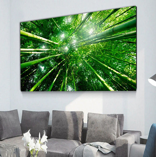 MEGA XXXL 160X90 CM Leinwandbilder inkl. Holzrahmen MORGENS FRÜH WALD