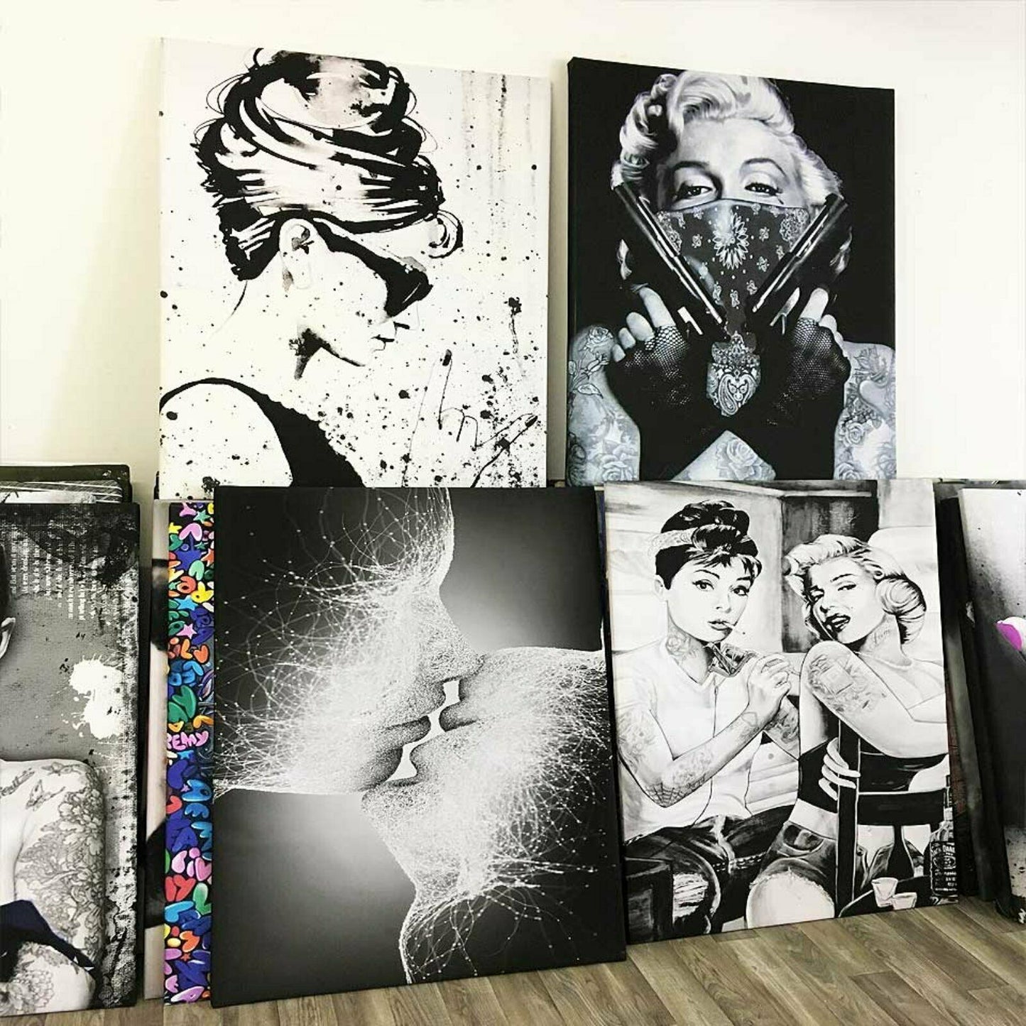 MEGA XXXL 160X90 CM Leinwandbilder inkl. Holzrahmen Audrey Hepburn Tiffany Peace L70