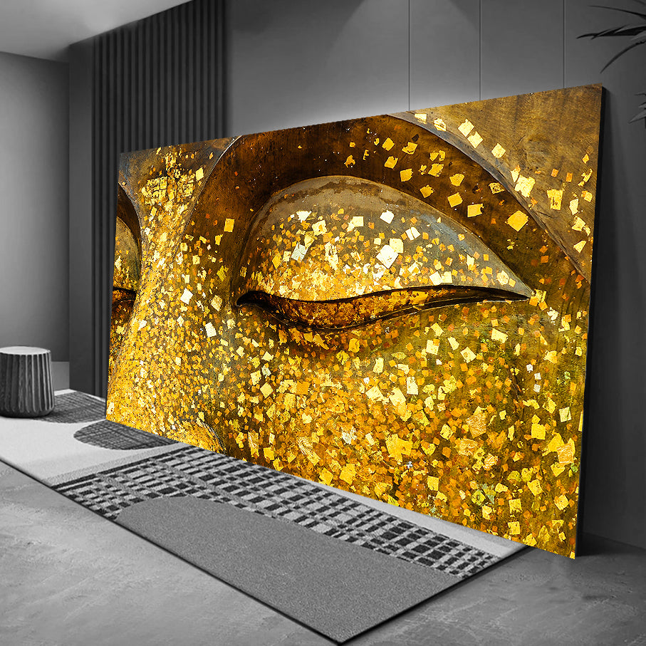 MEGA XXXL 160X90 CM Leinwandbilder inkl. Holzrahmen L73 BUDDHA GOLD