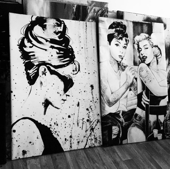 MEGA XXXL 160X90 CM Leinwandbilder inkl. Holzrahmen Audrey Hepburn Tiffany Peace L70