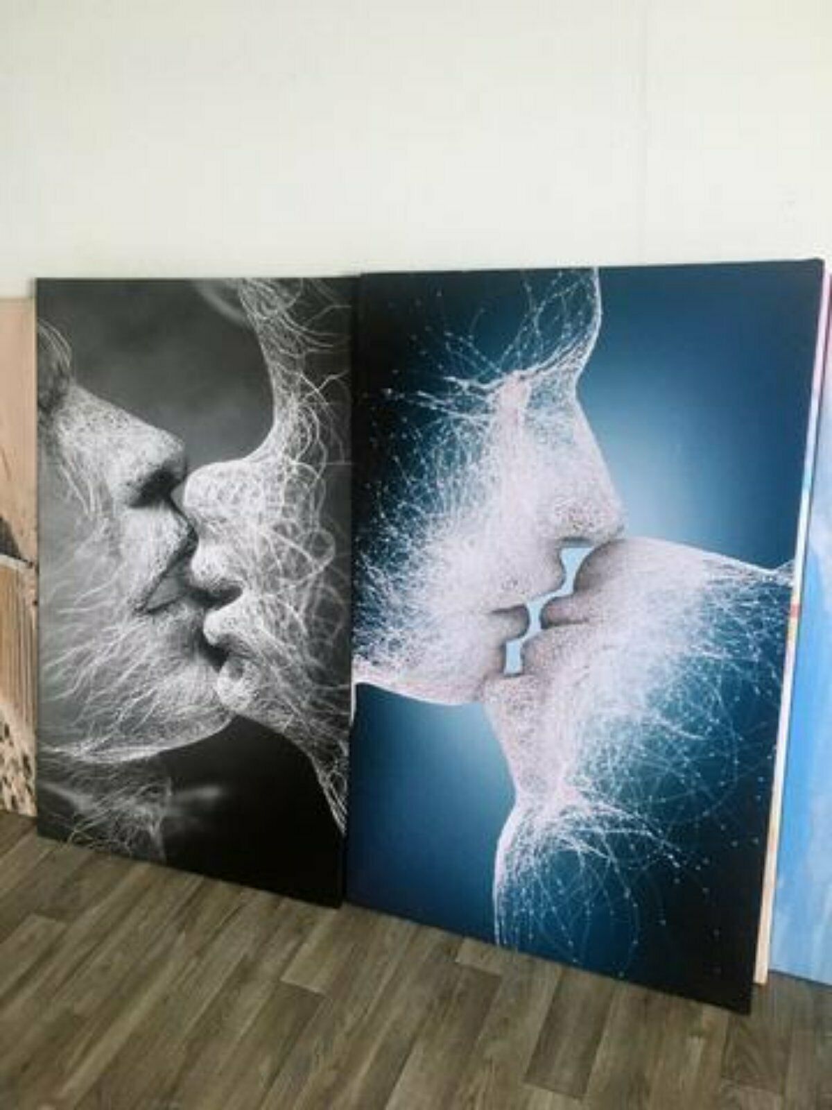 MEGA XXXL 160X90 CM Leinwandbilder inkl. Holzrahmen Der Kuss SW