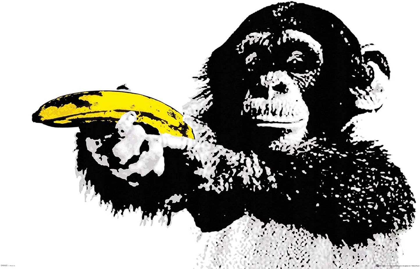 MEGA XXXL 160X90 CM Leinwandbilder inkl. Holzrahmen XXL Leinwandbild Banksy Ape Banana
