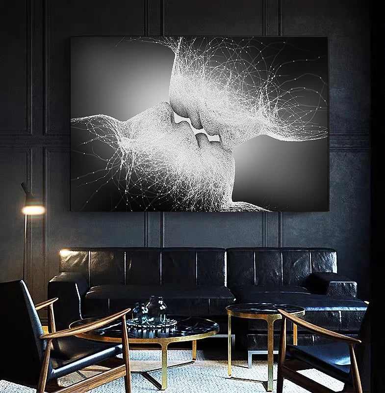 MEGA XXXL 160X90 CM Leinwandbilder inkl. Holzrahmen W79 Black Kiss