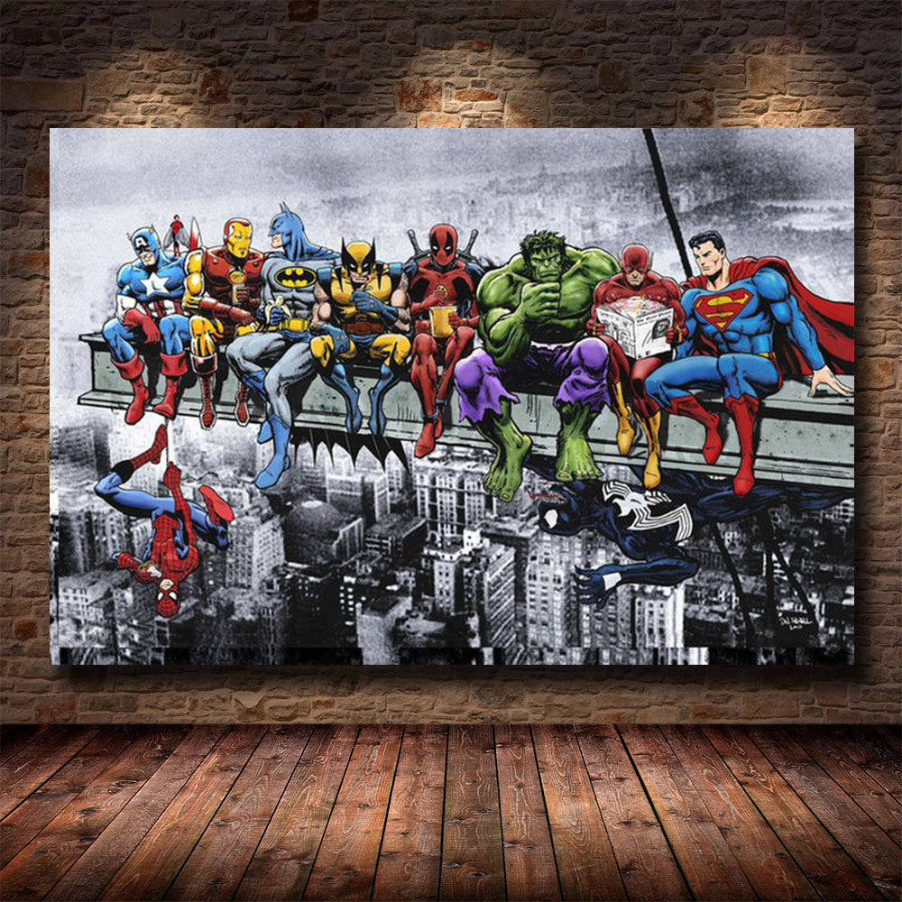 MEGA XXXL 160X90 CM Leinwandbilder inkl. Holzrahmen W74 Superhelden