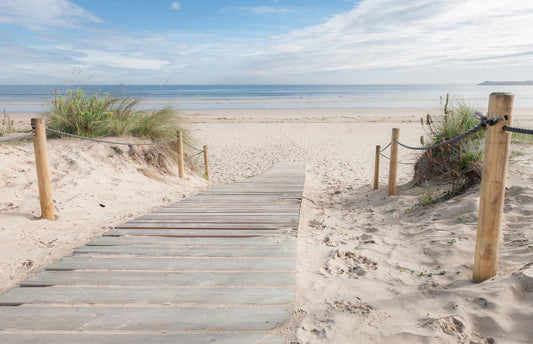 L248 - MEGA XXXL 160X90 CM Leinwandbilder inkl. Holzrahmen - NATUR MORGEN HIMMEL BLAU SAND NATUR