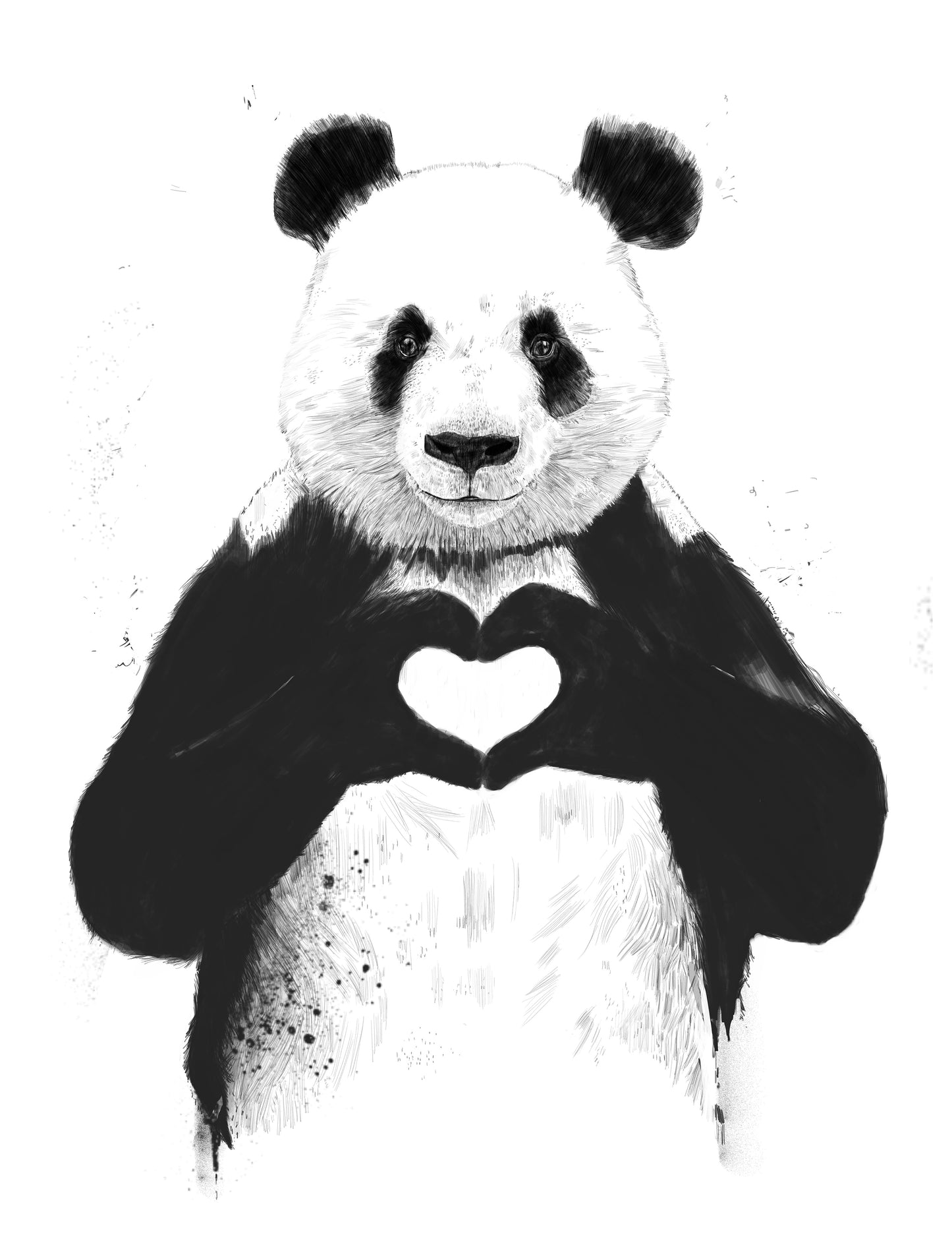 LOVE PANDA - MEGA XXXL 160X90 CM Leinwandbilder inkl. Holzrahmen