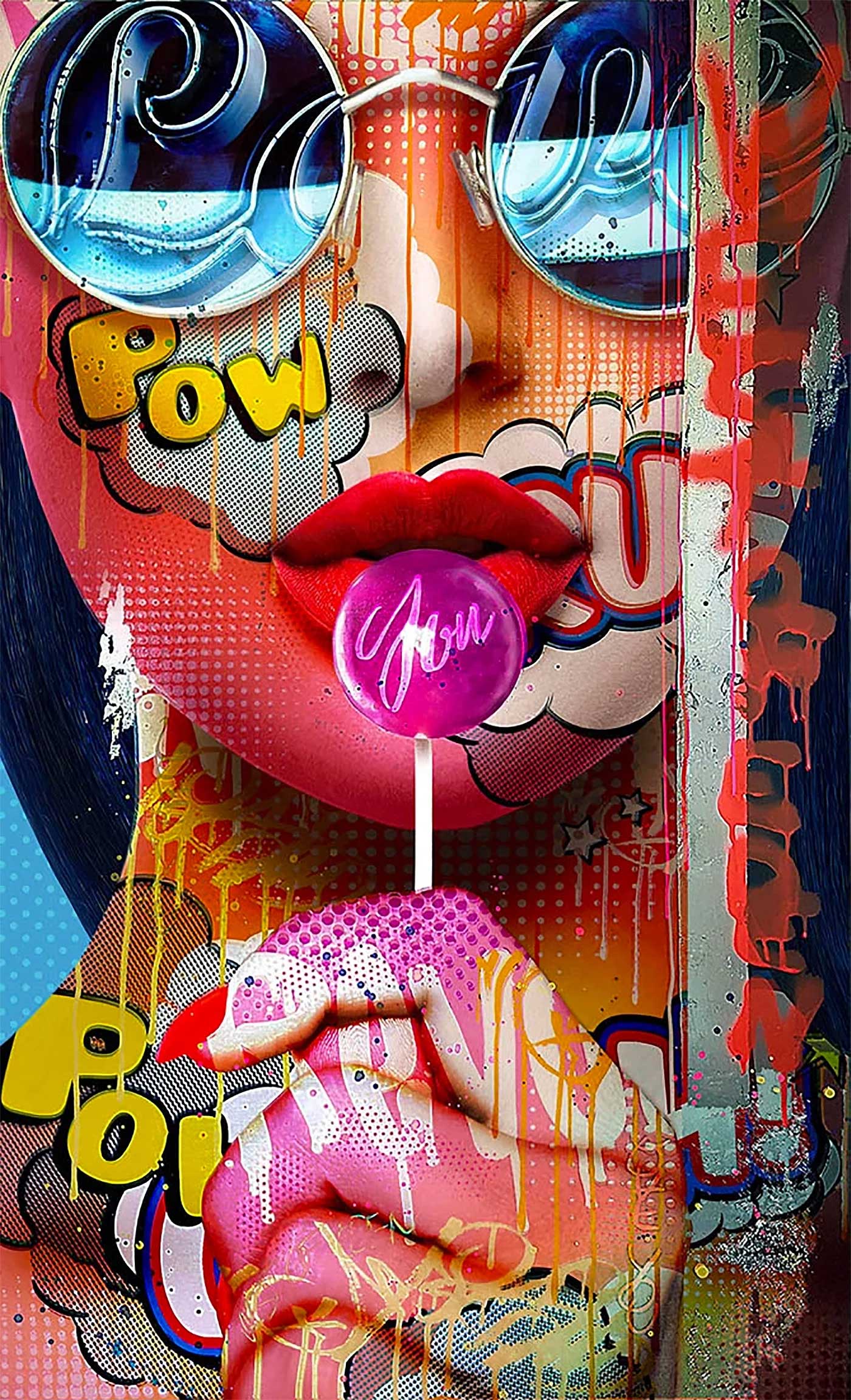 MEGA XXXL 160X90 CM Leinwandbilder inkl. Holzrahmen X114  - XXL Leinwandbild Lollipop