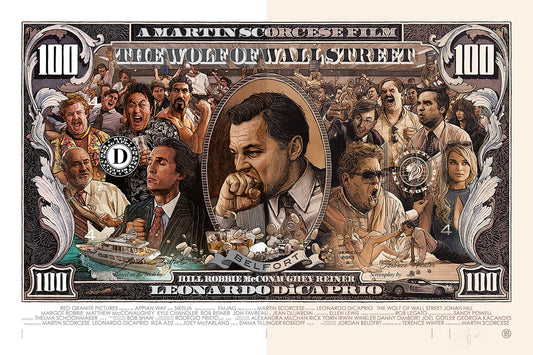 X160 - XXL Leinwandbilder - Wolf of Wallstreet Leonardo Di Caprio Börse Geldschein