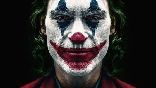 X288- MEGA XXXL 160X90 CM Leinwandbilder inkl. Holzrahmen - Joker Make Up Face Bösewicht im Film Batman